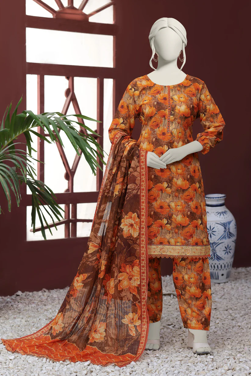 Almeerah Digital Printed Lawn Suit 3 Piece